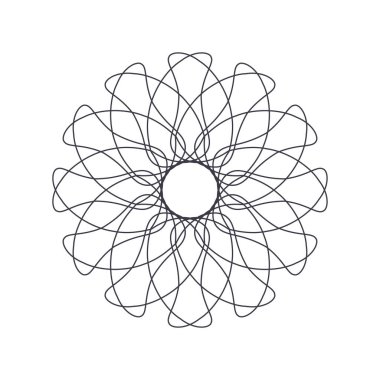 Soyut çiçek süsüsüyle dekoratif yuvarlak çerçeve. Dairesel çerçeve. Tasarım için zarif bir unsur. Vektör.