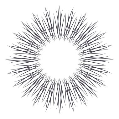 Soyut çiçek süsüsüyle dekoratif yuvarlak çerçeve. Dairesel çerçeve. Tasarım için zarif bir unsur. Vektör.