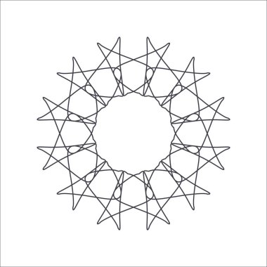 Soyut çiçek süsüsüyle dekoratif yuvarlak çerçeve. Dairesel çerçeve. Tasarım için zarif bir unsur. Vektör.