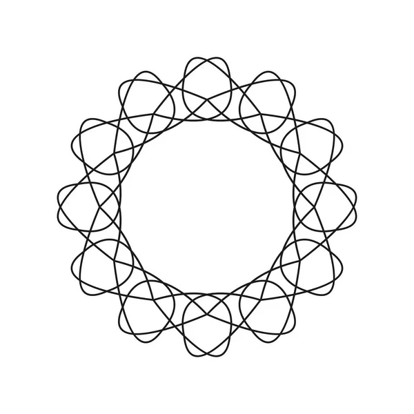 Dekorativní Kulatý Rám Abstraktním Květinovým Ornamentem Kruhový Rám Elegantní Prvek — Stockový vektor