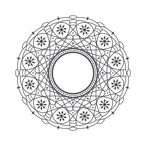 装饰圆形框架与抽象的花卉装饰 圆形框架 精巧的设计元素 — 图库矢量图片