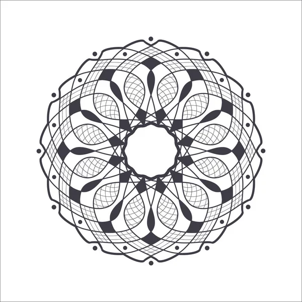 Dekorativ Rund Ram Med Abstrakt Blommig Prydnad Cirkulär Ram Elegant — Stock vektor