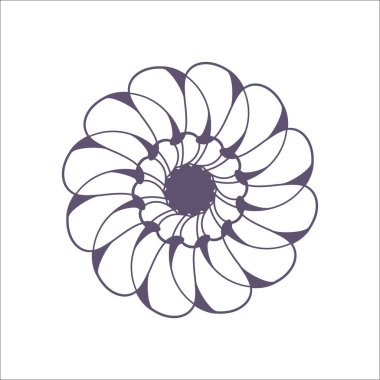 Soyut çiçek süsüsüyle dekoratif yuvarlak çerçeve. Dairesel çerçeve. Tasarım için zarif bir unsur. Vektör.