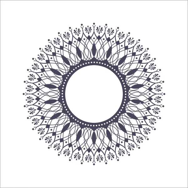 Cornice Rotonda Decorativa Con Ornamento Floreale Astratto Telaio Circolare Elemento — Vettoriale Stock