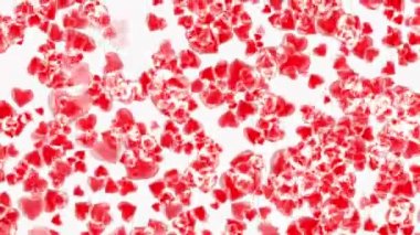 Düşüyor, kalpleri üzerine beyaz yanıp sönen