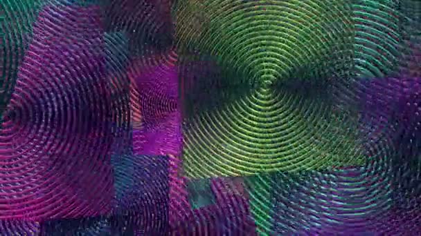 Flying spiral squares in blue and purple colors — Stock Video