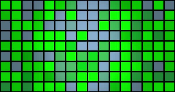 Flashing squares in green and grey colors — Stock Video