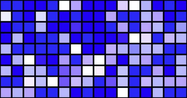 Blinkende Quadrate in blauen und weißen Farben — Stockvideo