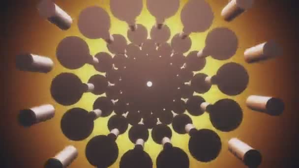 Objets volants et rotatifs en spirale de couleur dorée 