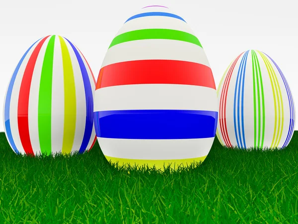 Uova di Pasqua sull'erba — Foto Stock