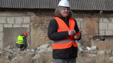 Bina müfettişi Tablet Pc arka plan alt taşlar sıralama içinde kullanma