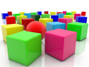 Oyuncak küpleri beyaz üzerine çeşitli renklerde