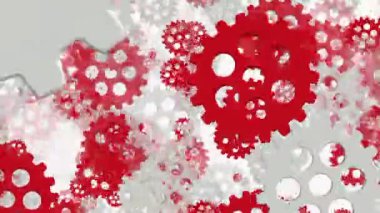 Beyaz ve kırmızı beyaz vites döndürme 