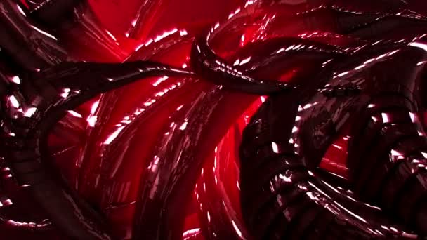 tentacules fluides abstraits en couleur rouge 