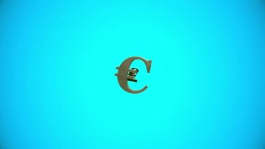 Uçan Euro ve İngiliz Pound işaretleri mavi