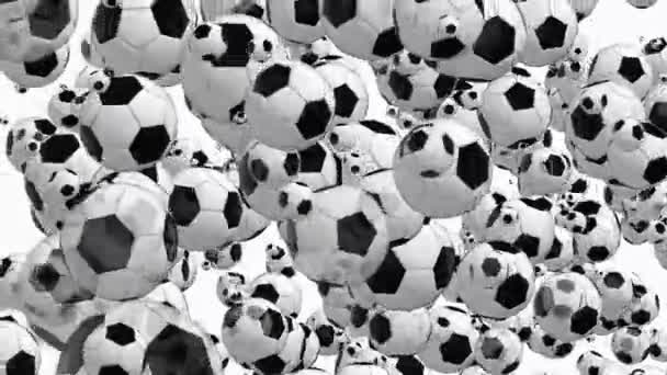 Balles de football qui tombent lentement — Video