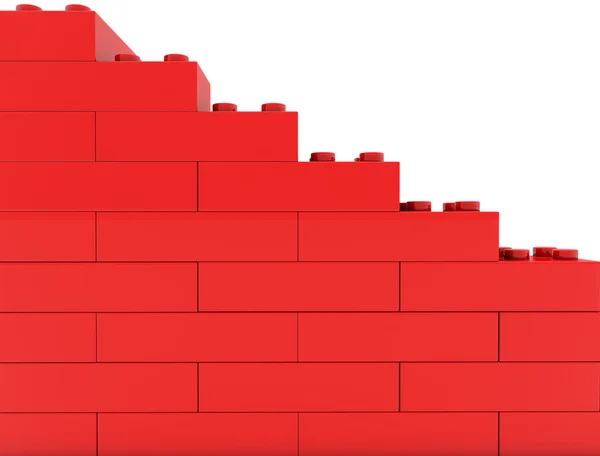 Ściany z klocków w kolorze czerwonym — Zdjęcie stockowe