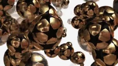 Altın ve siyah renklerde uçan futbol topu 