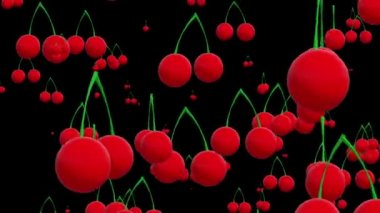 Siyah arka planlar üzerinde kiraz