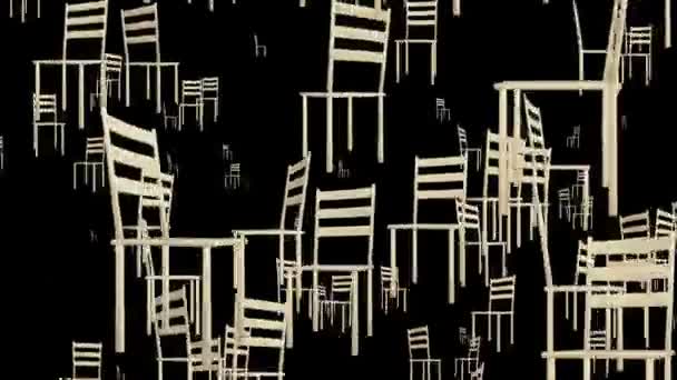 Chaises tournantes sur noir — Video