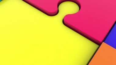 Puzzle parçaları farklı renklerde