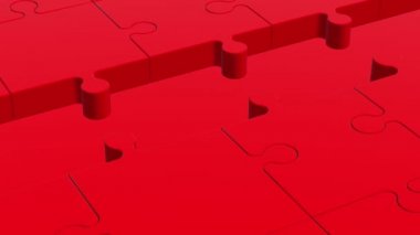 Kırmızı ve beyaz renklerde puzzle parçaları