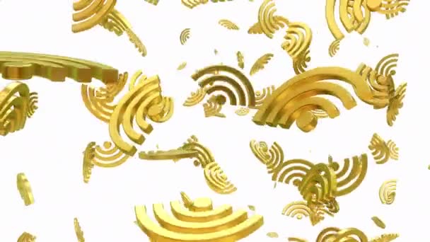 金黄色Wifi标志 — 图库视频影像