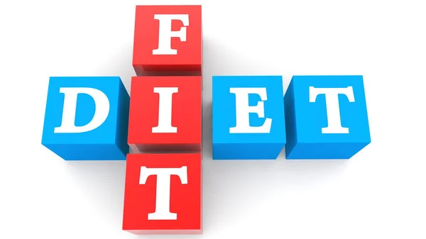 Fit Diet Concept Colorful Cubes — Stock Photo, Image