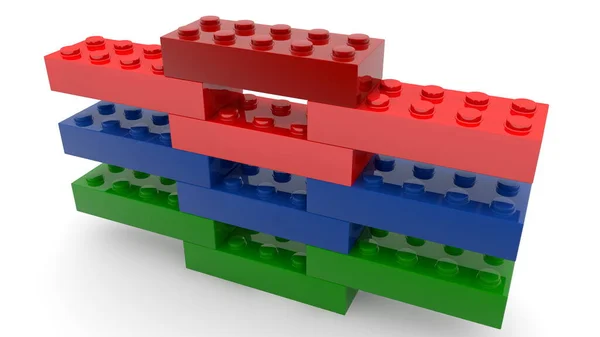 Stacked Colorful Toy Blocks — Stock Photo, Image