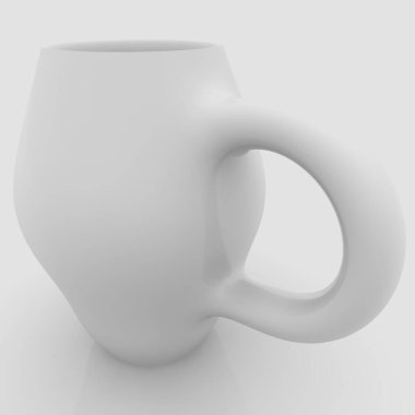 Beyaz arkaplanda beyaz sürahi