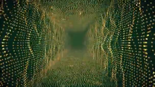 Abstracte Tunnel Van Dynamische Gele Lijnen — Stockvideo