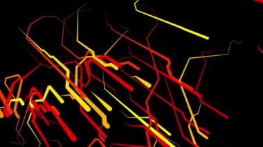 Siyah üzerinde soyut renkli hareketli çizgiler