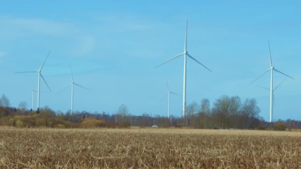 Ветряная Электростанция Поле — стоковое видео