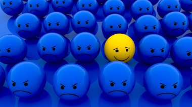 Mavi ve sarı karakterlerin kavramı