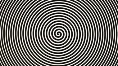 Dönen hipnotik spiral üzerine siyah beyaz