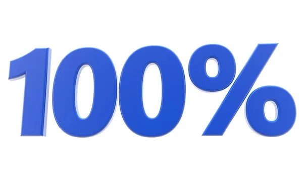 One Hundred Percentage Sign Blue — Stock Photo, Image