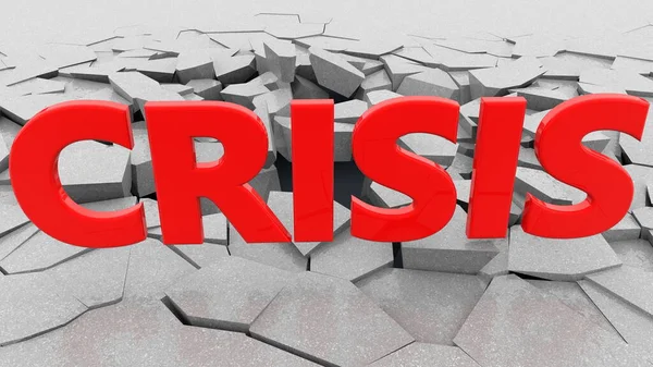 Crisis Concept Cracked Floor — Stock Photo, Image