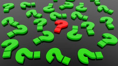 Siyah üzerine soru işaretleri kavramı