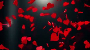 Kırmızı EKG satır arkaplanı soyut Kalpler