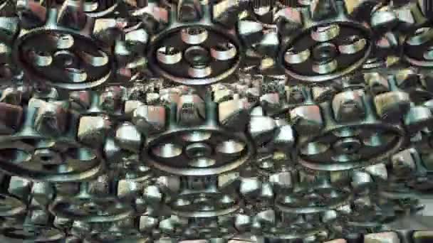 抽象的な灰色の背景に歯車を回転 — ストック動画