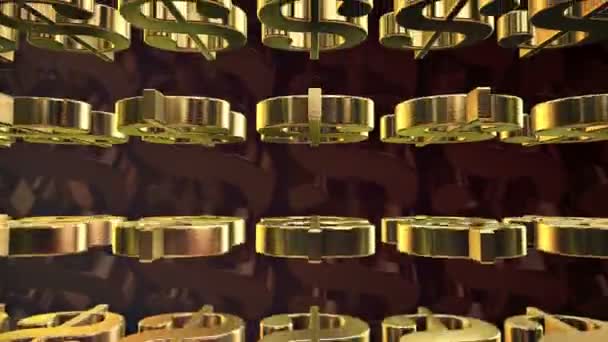 Signos abstractos del dólar americano — Vídeo de stock