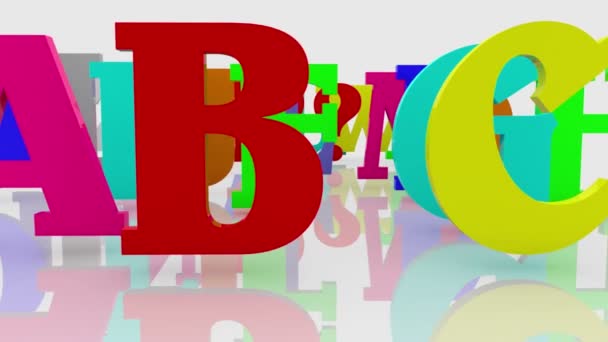 Colorful mixed letters — Stock Video