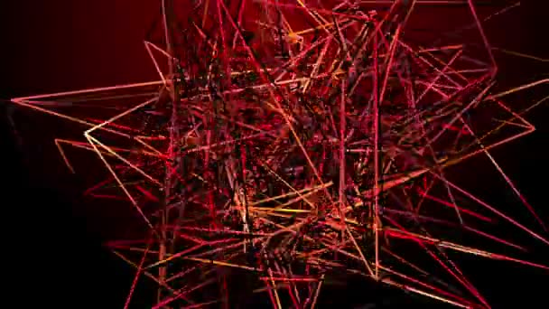 赤い背景の上の抽象的な線 — ストック動画