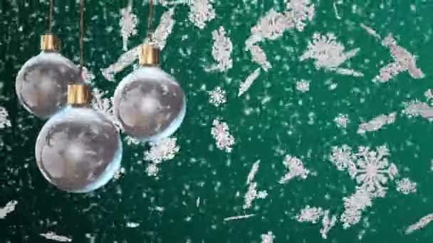 Decoraciones navideñas sobre un fondo cian — Vídeo de stock