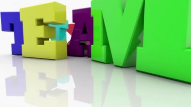 Farklı mektup Word'le takım karışık renkli