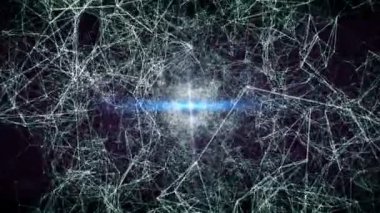 Koyu yeşil üzerinde soyut beyaz çizgiler