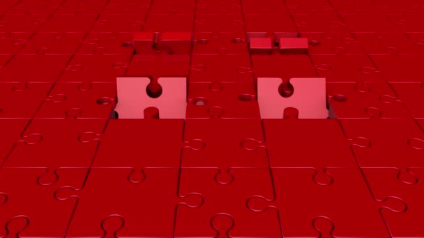 Roterende puzzelstukjes — Stockvideo