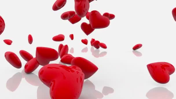 Абстрактные красные сердца — стоковое видео
