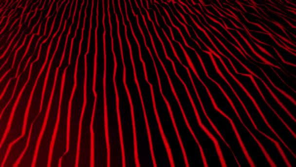 Líneas abstractas en rojo sobre negro — Vídeos de Stock