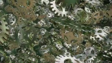 Soyut metal Dişliler dönen yeşil